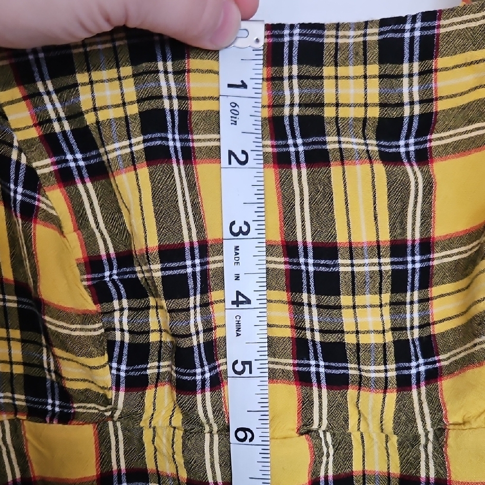 Hot Topic Yellow and Black Plaid Mini Dress - Picture 6 of 6